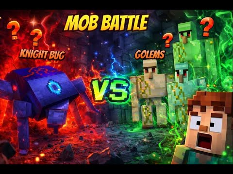 Giant Bug Boss VS 100 Golems! Crazy Minecraft Mob Battle