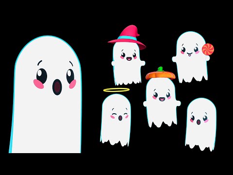 Five Little Ghosts 👻 Spooky Halloween Songs | Little Hues Baby Sensory Video