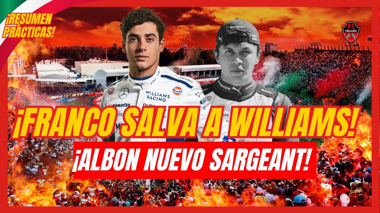 Colapinto salva a WIlliams tras quedarse solo por accidente de Albon NUEVO Sargeant | Vowles explota