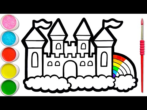 Castle on Clouds Drawing, Painting, Coloring for Kids & Toddlers | Basic Pretty Pictures #201