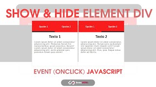 Show &amp; Hide Element Div | Event (onclick) de JAVASCRIPT con HTML y CSS