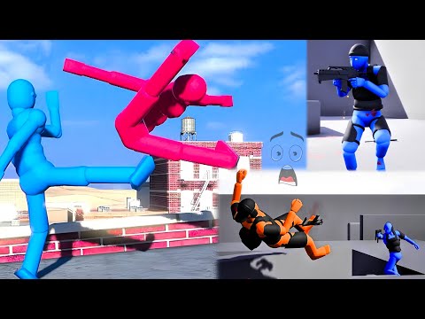 Insane Ragdoll NPC War on Rooftops – Overgrowth & Manta's Warbox