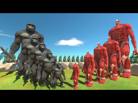 Growing Colossal Titan vs King Kong – Ultimate Giant Battle  Animal Revolt Battle Simulator