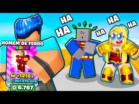 Jogando FUGA de HEROI com ROBUX INFINITO ativado no Roblox