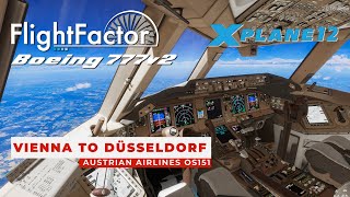 FlightFactor 777v2 | Vienna to Düsseldorf | Austrian Airlines | X-Plane 12