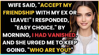WIFE SAID, "ACCEPT MY FRIENDSHIP WITH MY EX OR LEAVE!" I RESPONDED, "EASY CHOICE." BY MORNING, I HAD