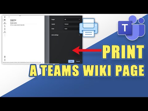 How to Print Teams Wiki Page Info (work-around)