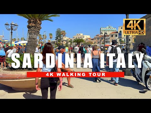 🇮🇹 Sardinia, Italy Walking Tour - Alghero Beach and Fortress City Walk [ 4K 60fps HDR ]