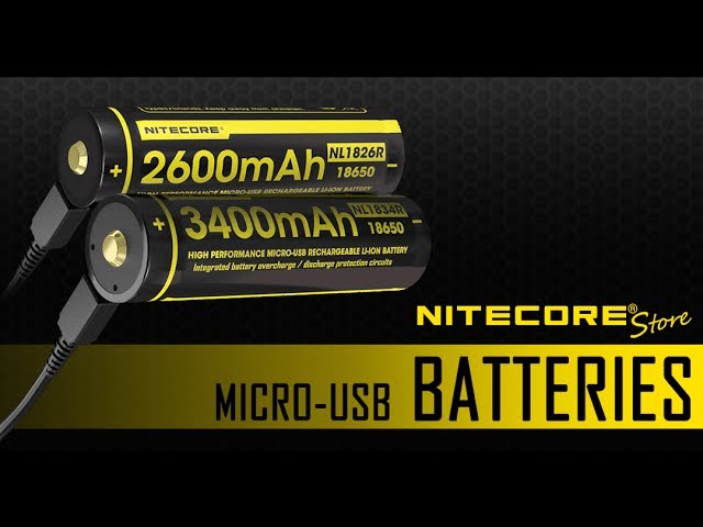 Video Teaser für Nitecore Micro-USB Rechargeable 18650 Batteries NL1826R NL1834R for High Drain Devices
