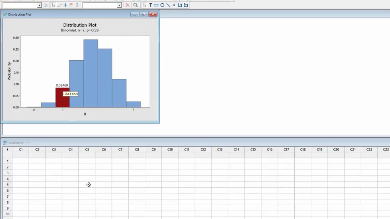 Minitab 18: Calculating Binomial Probability