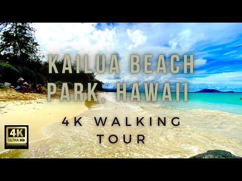 [4K] POV Kailua Beach Park, Oahu Hawaii- 4K - HDR  Walking tour- treadmill (🎥16 min)