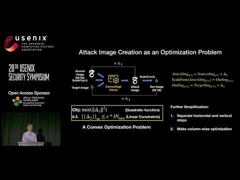 USENIX Security '19 - Seeing is Not Believing: Camouflage Attacks on Image Scaling Algorithms