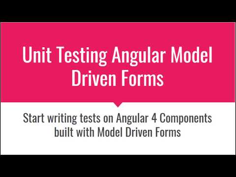 Testing Angular 4 Reactive Forms