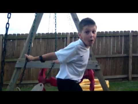 Kid almost hits baby