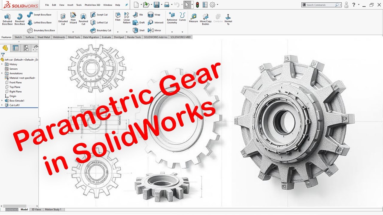 Creating a Parametric Gear Model in SolidWorks | Step-by-Step Tutorial