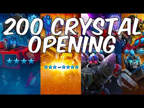 EPIC 200 CRYSTAL OPENING! 4 STAR PULL! MORE 5 STAR SHARDS! - TRANSFORMERS : Forged To Fight