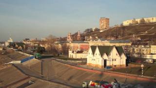 preview picture of video 'Стрелка - Ока, Волга. Панорама Нижнего Новгорода'