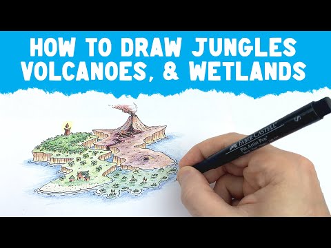 How to Draw Jungles, Volcanoes, and Wetlands for Your Fantasy Maps!