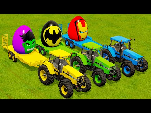 TRANSPORT SUPERHERO EGGS WITH CASE TRACTORS - Farming Simulator 22