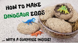 HOW TO MAKE DINOSAUR EGGS with a SURPRISE INSIDE! | DIY Dollar Tree Craft