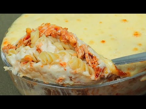 Macarrão Com Frango De Forno Super Cremoso e Delicioso!