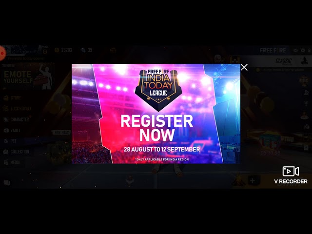 Free Fire India Today League Match Register Vtomb