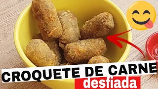 Croquete de carne desfiada crocante