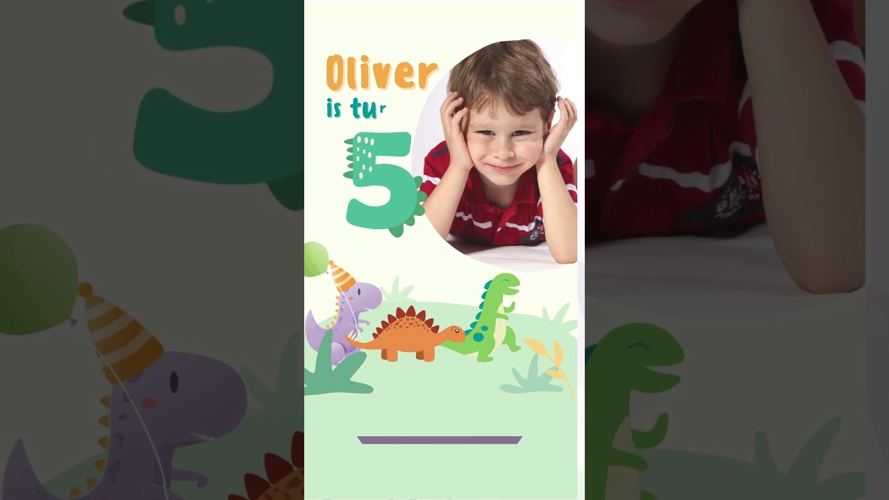 Dinosaur Birthday Video Invitation, Dino Party, Dinosaurs