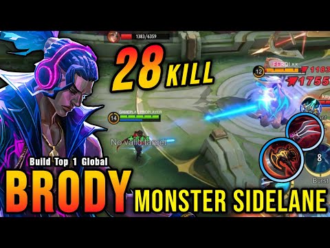 28 Kills!! Brody The Real Monster Marksman!! - Build Top 1 Global Brody ~ MLBB