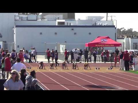 VarG 100m vs Marina & NH 4-3-14 - Los Alamitos Girls