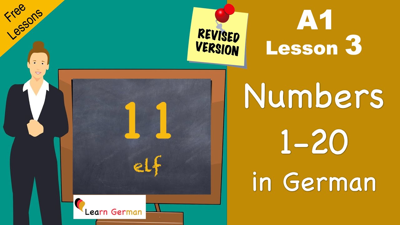 Learn German – A1 – 3 – Numbers 0-20 - Zahlen