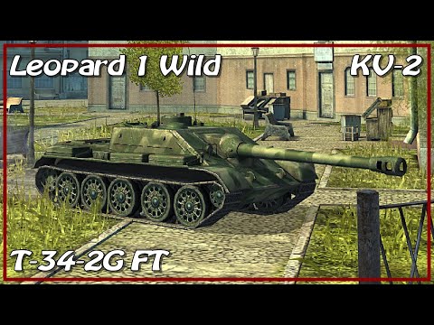 1v2 Leopard 1 Wild • KV-2 • T-34-2G FT • WoT Blitz *SR