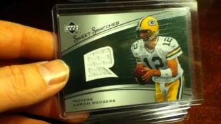 Aaron Rodgers Game used and Autograph Football card Collection Green Bay Packers