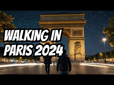 Paris at Night: Walking Tour at Arc de Triomphe 2024 | 4K Highlights