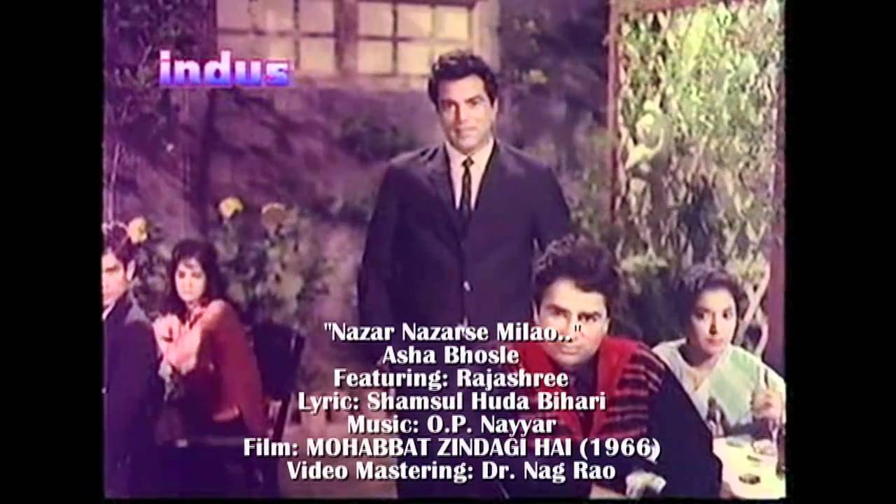 Nazar Nazar Se Lyrics  | Mohabbat Zindagi Hai | Dharmendra, Rajshree | Asha Bhosle | Omkar Prasad Nayyar