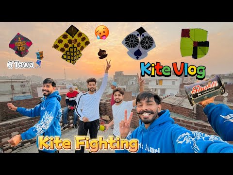 Kite Vlog ! Kite Fighting ! 6 Tawa Kites Flying ! Batala Promotion 