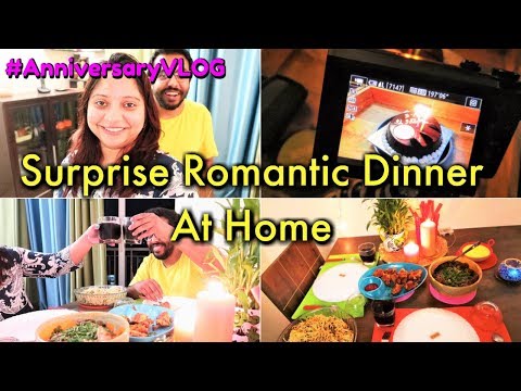 Romantic Anniversary Dinner Surprise At Home | Homemade Indo-Chinese Dinner Video