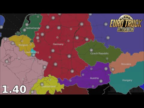 (ETS2 1.40) Simple Colored Map | Euro Truck Simulator 2 Mods
