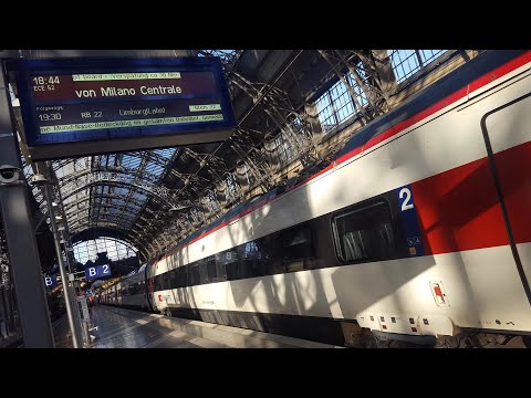 SBB-ETR 610 Frankfurt-Milano-EuroCity-Express mit Anzeiger in Frankfurt(Main)Hbf: ECE52 Frankfurt(M)