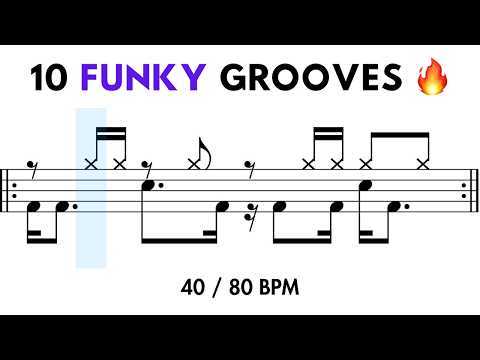 10 Funky Syncopated Drum Grooves (Practice-Along Exercises)