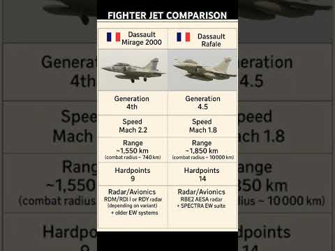 Mirage 2000 vs Rafale-French FighterJet Comparison 2025 #aviation #Rafale #fighterjets #comparison