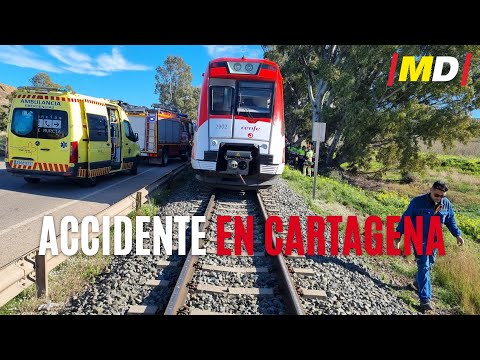 🚆💥 ACCIDENTE DE TREN en CARTAGENA: seis heridos leves tras chocar con una grúa