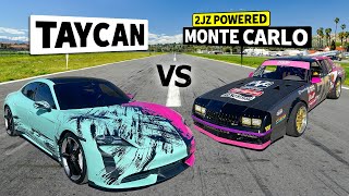 JZ-swapped Monte Carlo vs Porsche Taycan Turbo // THIS vs THAT
