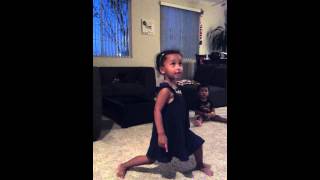 Little girl dancing to Madonna