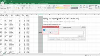 Finding and Replacing Excel Data in Selected Columns