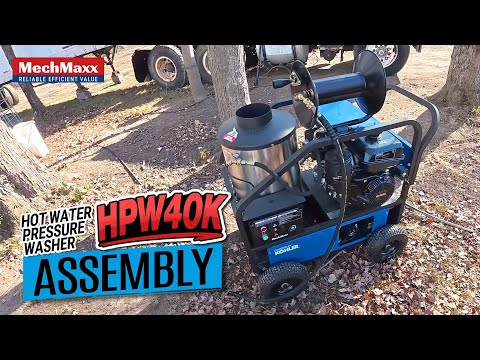 4000 PSI 4 GPM KOHLER E-Start Engine Hot Water Pressure Washer with Hose Reel HPW40K Assembly Video