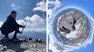 Guy Lifts Selfie Stick Into Atmosphere