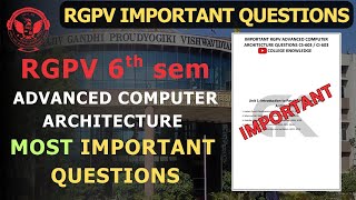 Download the video "Advanced Computer Architecture (CS/CI - 603) | Most Important Unit-wise Questions. #rgpv #rgpvexam"