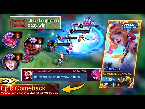 TOP 1 SUPREME WANWAN SATISFYING COMEBACK! - BEST POSITIONING IN EVERY CLASH TO VICTORY! - MLBB