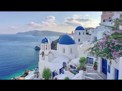 Sunset Over the Aegean 🇬🇷 | Relaxing Greek Island Music & Breathtaking Views